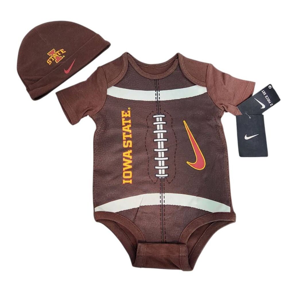 Nike Iowa State University Brown Football Baby Two-Piece Set NWT Size 3-6 Months